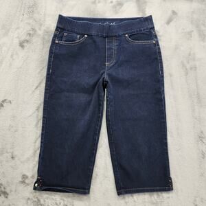 Gloria Vanderbilt Jeans Womens 8 Blue Dark Wash Avery Skimmer Pull On Stretch